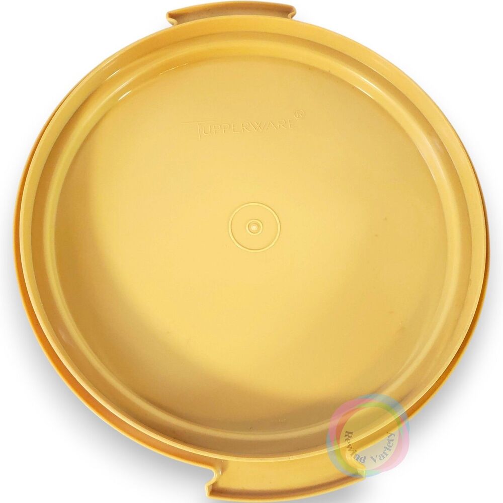 Vintage Tupperware Round Cake Carrier Harvest Yellow 12" - Picture 9 of 16